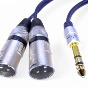 Cable Plug 1/4 Trs Esteréo A 2 Xlr Canon Macho 1.8 Mts