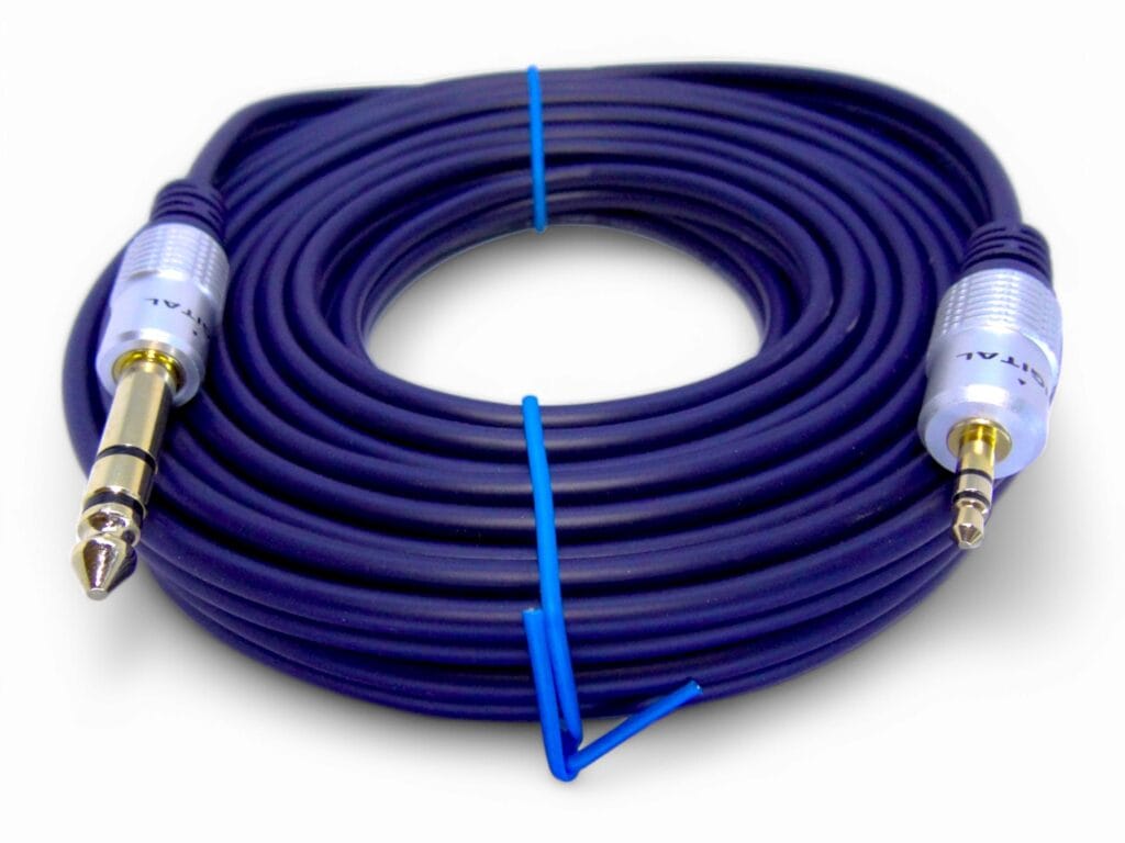 Cable plug 3,5 estereo a plug 1/4 estereo trs 5,5 mts