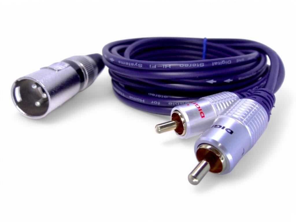 Cable xlr canon macho a 2 rca macho 1.8 mts