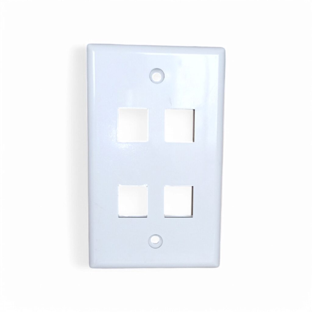 Faceplate De 4 Puertos Blanco Netcom At-104 - Image 2