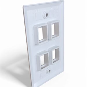 Faceplate De 4 Puertos Blanco Netcom At-104