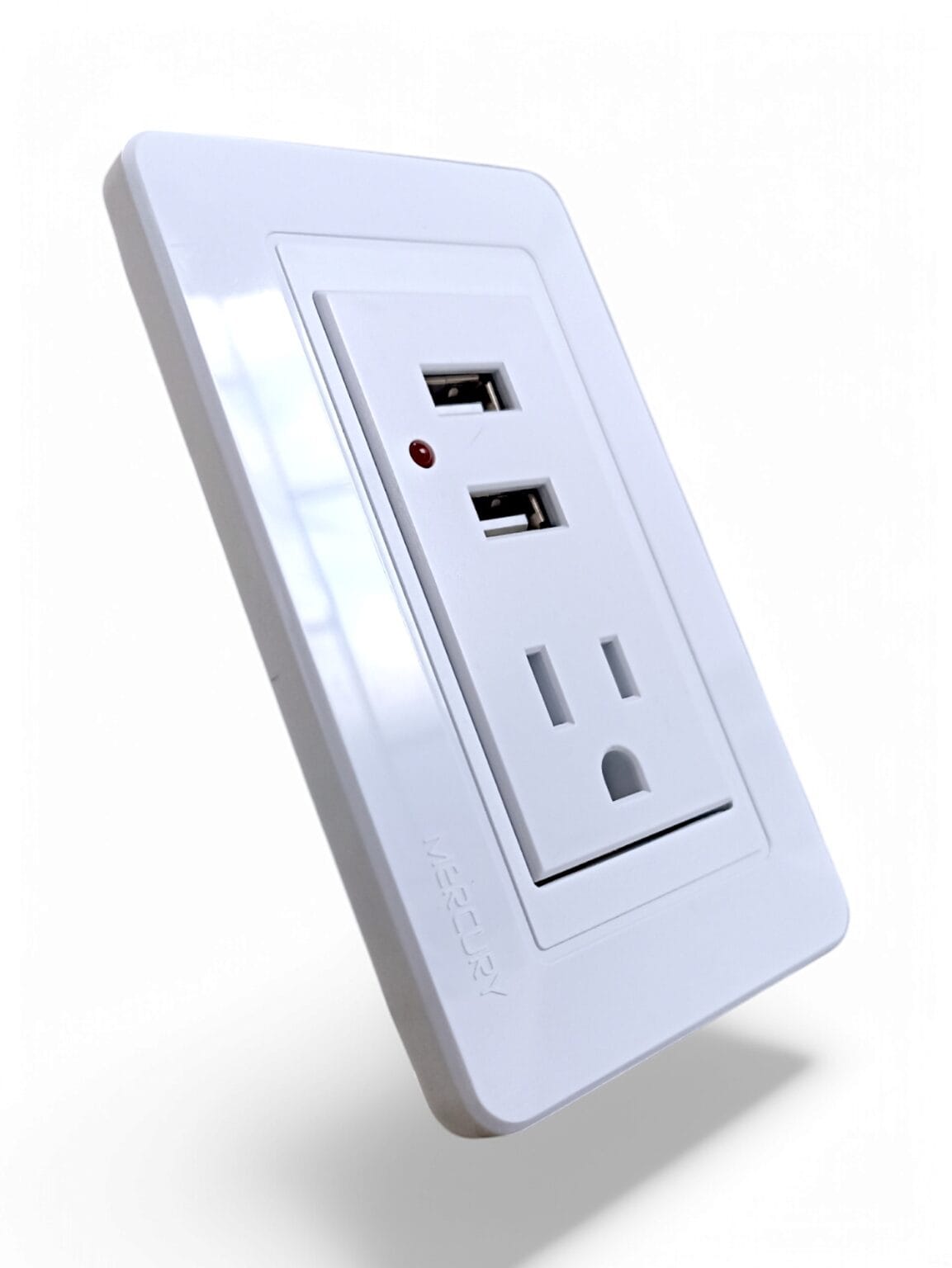 Toma Sencillo Polo Tierra + Usb X2 Mercury Blanco 118z-08