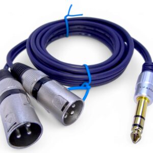 Cable Plug 1/4 Trs Esteréo A 2 Xlr Canon Macho 1.8 Mts