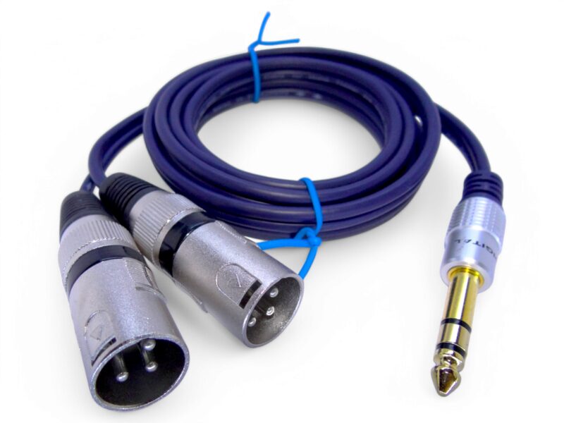 Cable Plug 1/4 Trs Esteréo A 2 Xlr Canon Macho 1.8 Mts