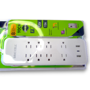 Multitoma De 8 Puestos + 2 Usb + 1 Tipo C Brickell Bk-2861