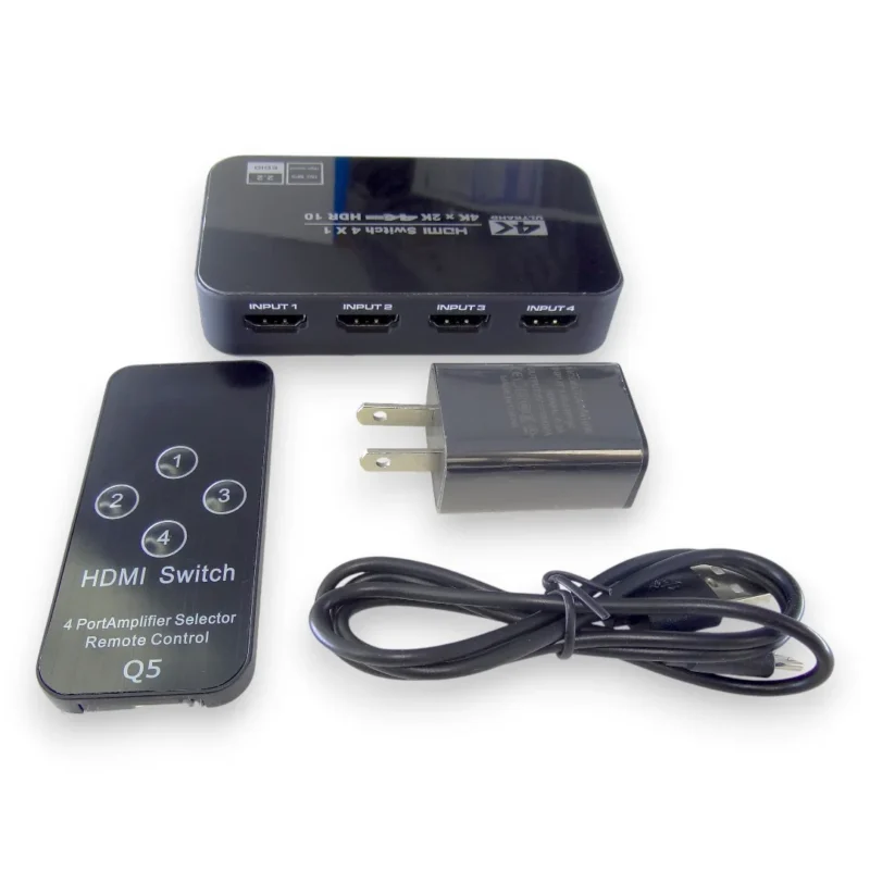 Switch Selector Hdmi Full Hd 4k 4x1 + Control + Adaptador