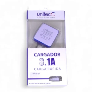 Cargador Para iPhone Carga Rapida Dual 3.1 Unitec + Cable 1m