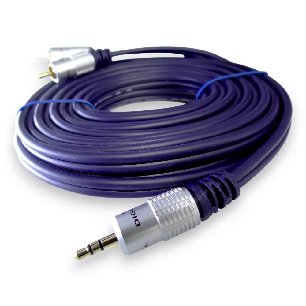 Cable Plug 3.5 Estéreo A 2 Rca Macho De 5.5 Mts Digital - Image 4