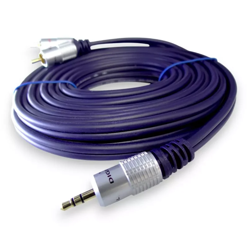 Cable Plug 3.5 Estéreo A 2 Rca Macho De 5.5 Mts Digital - Image 4