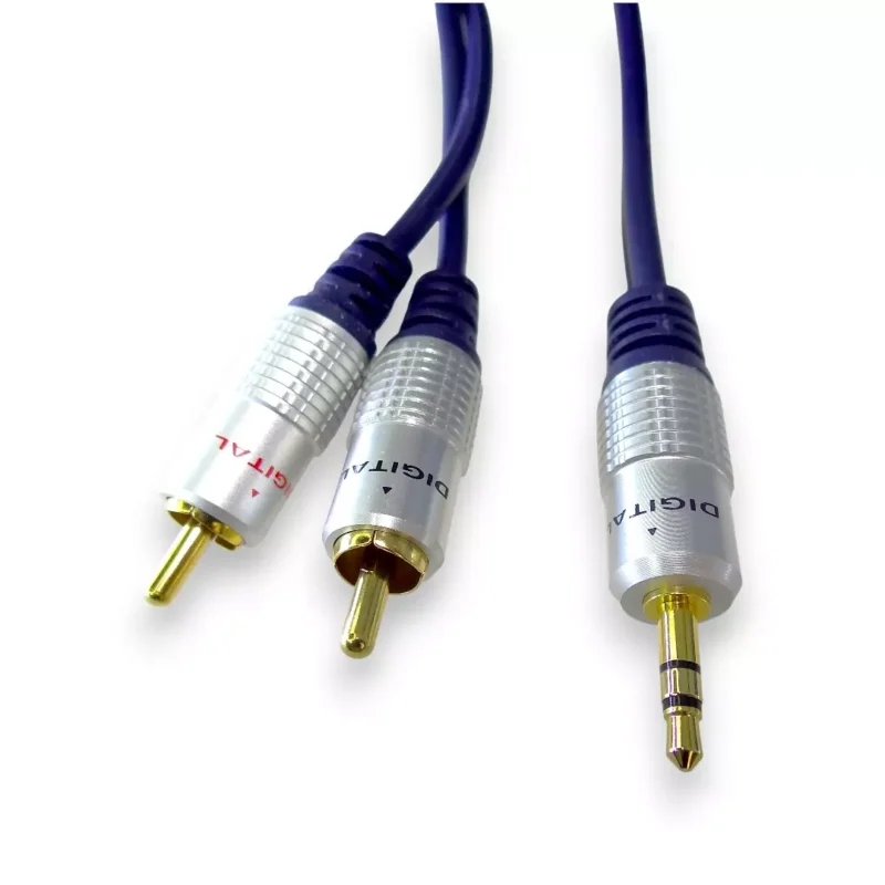 Cable Plug 3.5 Estéreo A 2 Rca Macho De 5.5 Mts Digital - Image 2