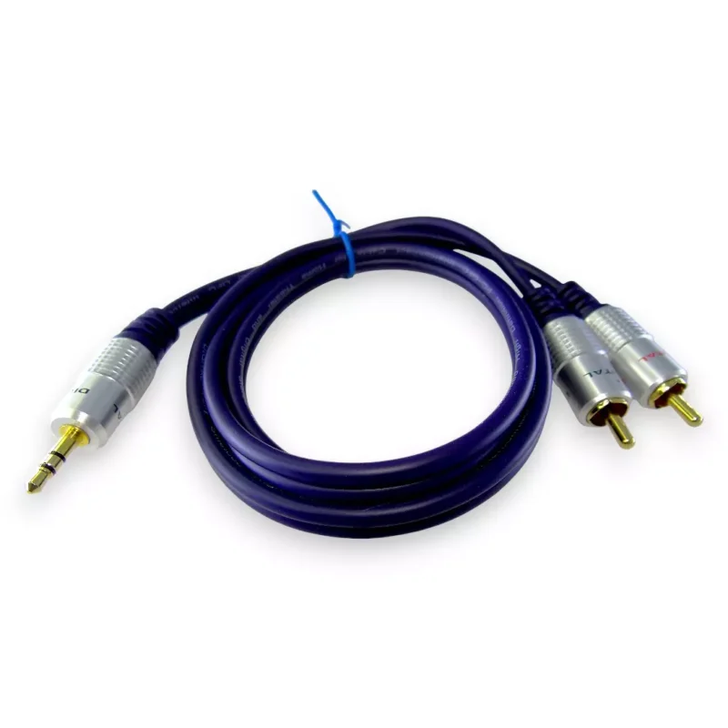 Cable Plug 3.5 Estéreo A 2 Rca Macho De 90 Cm Digital