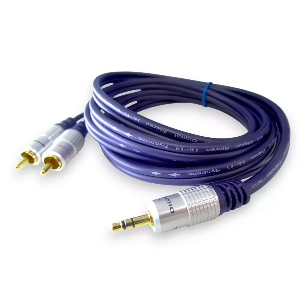 Cable Plug 3.5 Estéreo A 2 Rca Macho De 1.8 Mts Digital - Image 3