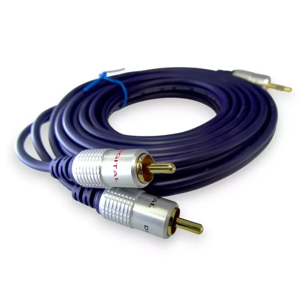 Cable Plug 3.5 Estéreo A 2 Rca Macho De 3.6 Mts Digital - Image 3