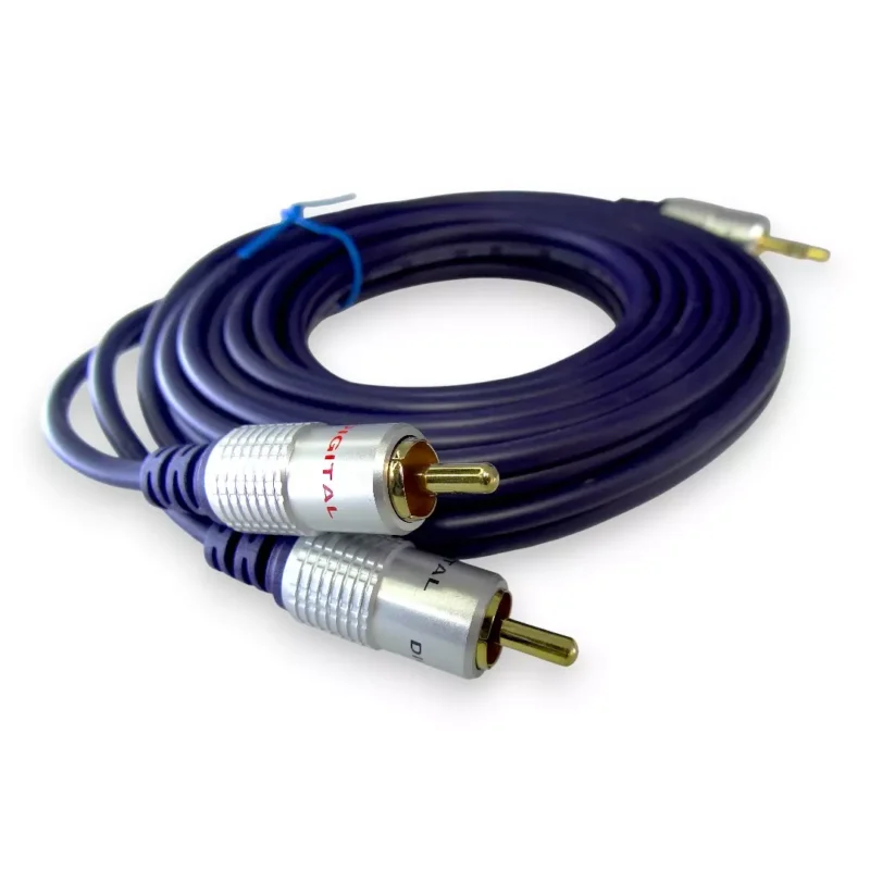 Cable Plug 3.5 Estéreo A 2 Rca Macho De 3.6 Mts Digital - Image 3