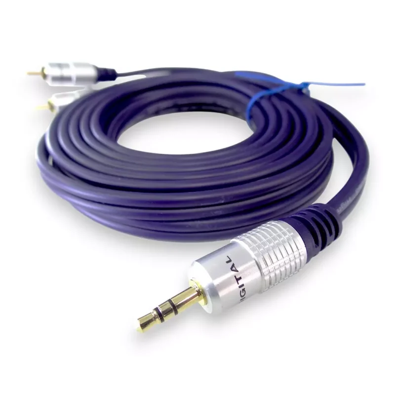Cable Plug 3.5 Estéreo A 2 Rca Macho De 3.6 Mts Digital - Image 2