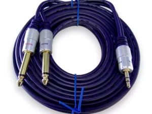 Cable Plug 3.5 Estéreo A 2 Plug 1/4 De 5.5 Mts Digital