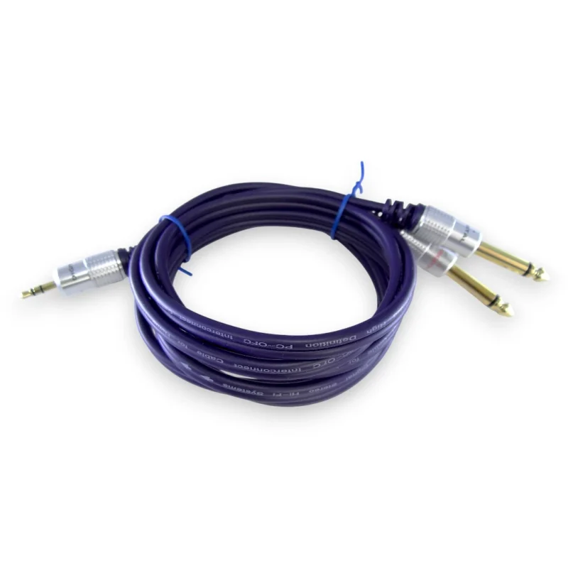 Cable Plug 3.5 Estéreo A 2 Plug 1/4 De 1.8 Mts Digital