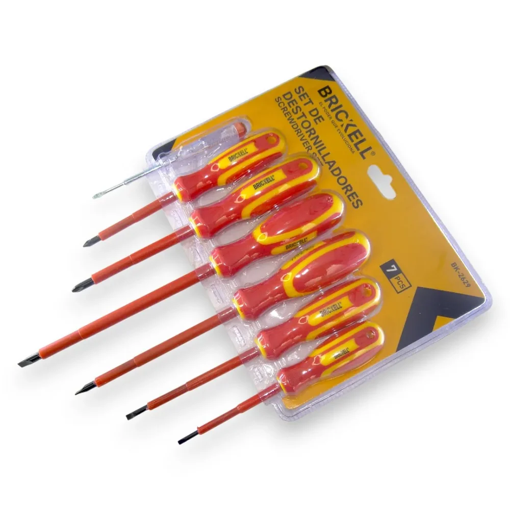 Juego De 6 Destornilladores Dieléctricos + Tester Brickell