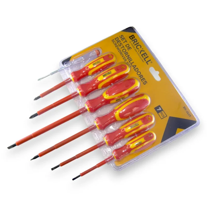 Juego De 6 Destornilladores Dieléctricos + Tester Brickell