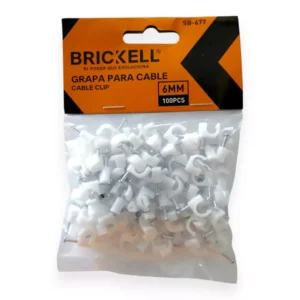Grapas Para Cable Clip 8mm - 10 Paquetes X 100 Unds Brickell