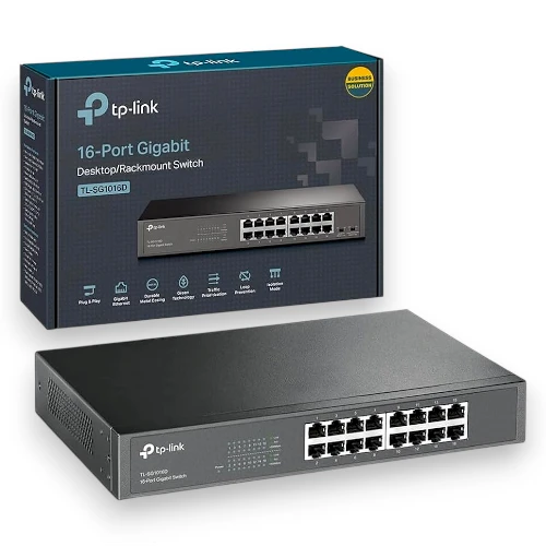 Switch de Red TP-LINK 16 Puertos Gigabit TL-SG1016D Rack/Escritorio